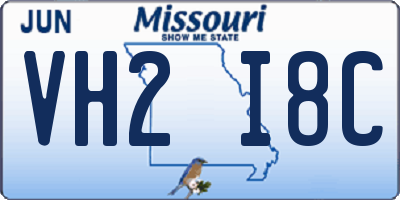 MO license plate VH2I8C