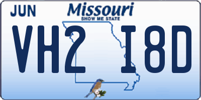MO license plate VH2I8D