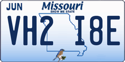 MO license plate VH2I8E