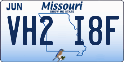 MO license plate VH2I8F