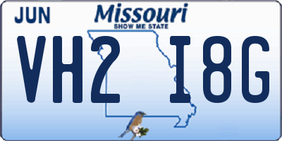 MO license plate VH2I8G