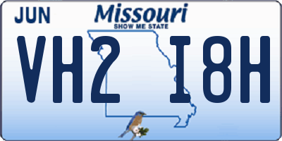 MO license plate VH2I8H