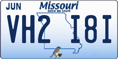 MO license plate VH2I8I