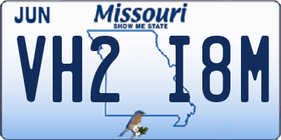 MO license plate VH2I8M