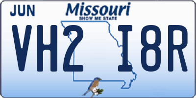 MO license plate VH2I8R