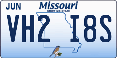 MO license plate VH2I8S