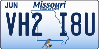 MO license plate VH2I8U