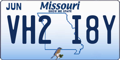 MO license plate VH2I8Y
