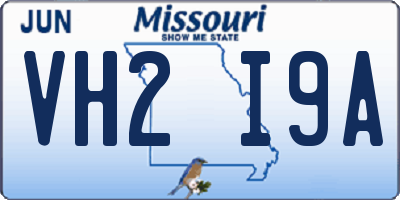 MO license plate VH2I9A