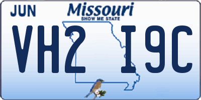 MO license plate VH2I9C
