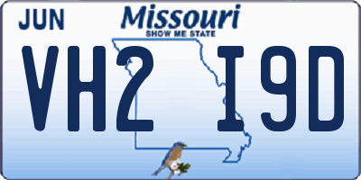 MO license plate VH2I9D