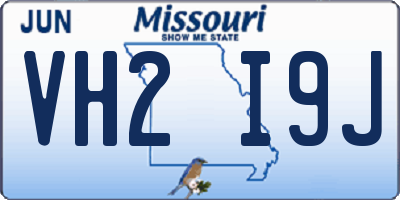 MO license plate VH2I9J