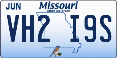 MO license plate VH2I9S