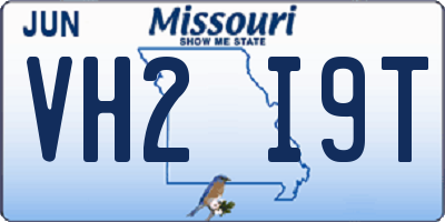MO license plate VH2I9T