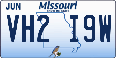 MO license plate VH2I9W