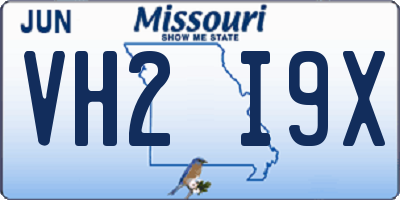 MO license plate VH2I9X