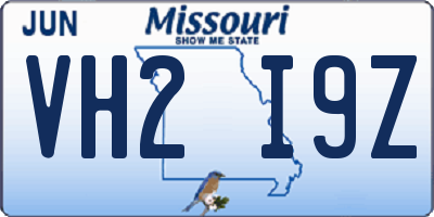 MO license plate VH2I9Z