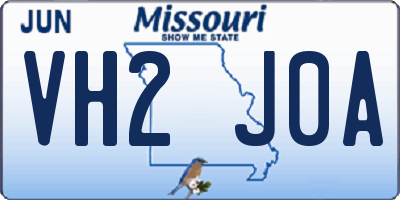 MO license plate VH2J0A