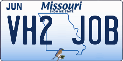 MO license plate VH2J0B