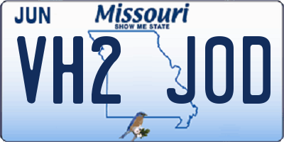 MO license plate VH2J0D