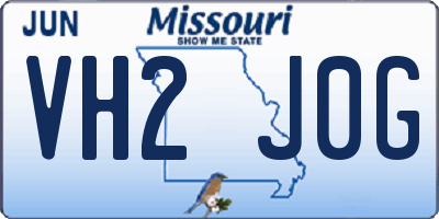 MO license plate VH2J0G