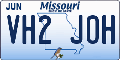 MO license plate VH2J0H