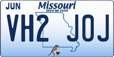 MO license plate VH2J0J