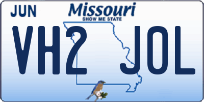 MO license plate VH2J0L