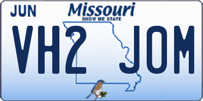 MO license plate VH2J0M