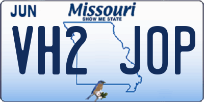 MO license plate VH2J0P