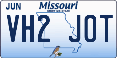 MO license plate VH2J0T