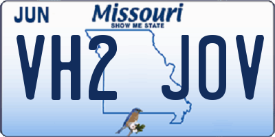 MO license plate VH2J0V