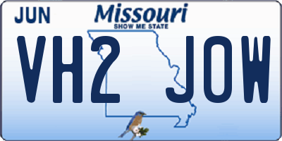 MO license plate VH2J0W