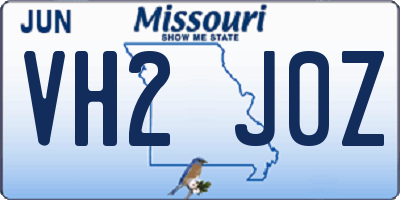 MO license plate VH2J0Z