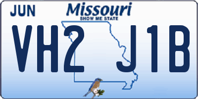 MO license plate VH2J1B