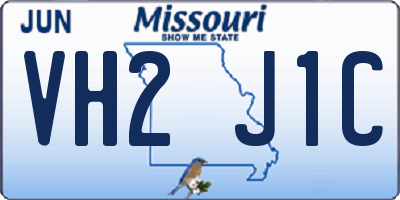 MO license plate VH2J1C