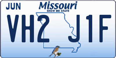 MO license plate VH2J1F