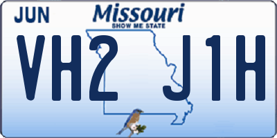 MO license plate VH2J1H