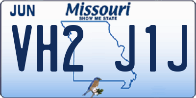 MO license plate VH2J1J