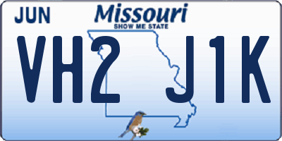 MO license plate VH2J1K