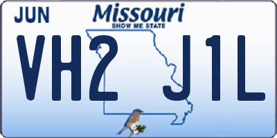 MO license plate VH2J1L
