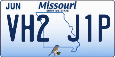 MO license plate VH2J1P
