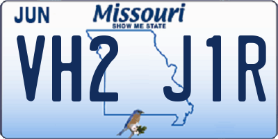 MO license plate VH2J1R