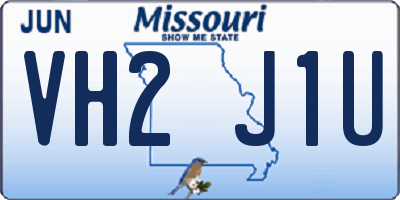 MO license plate VH2J1U