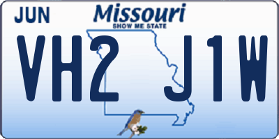 MO license plate VH2J1W