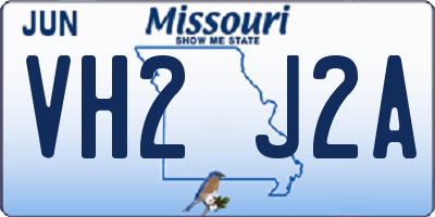 MO license plate VH2J2A