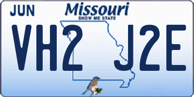MO license plate VH2J2E