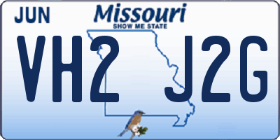MO license plate VH2J2G