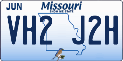 MO license plate VH2J2H