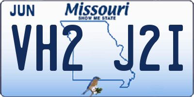 MO license plate VH2J2I